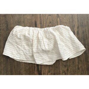 Zara Strapless Beige White Striped Tube Top Size Small